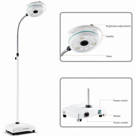 KWS® KD-2012D-3 Mobiele staand tandheelkundige chirurgische lamp LED Schaduwloze Operatielamp Vloerstandaard