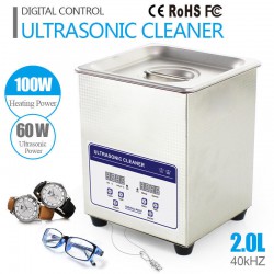 2L Industrie Digitale Ultrasone Reiniger Timer Roestvrij Juweel Schoon Tank