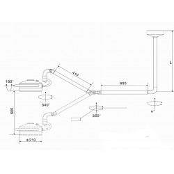 KWS KD-2012D-3C 36W LED Chirurgische Verlichting Schaduwloze Lamp Plafondmontage