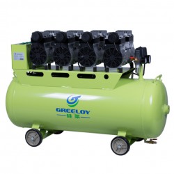 Greeloy GA-64 Zuigertype Stille olievrije luchtCompressor die 6 tandartsstoelen / 2400W 120L tandheelkundige luchtcompre