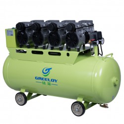 Greeloy GA-64 Zuigertype Stille olievrije luchtCompressor die 6 tandartsstoelen / 2400W 120L tandheelkundige luchtcompre