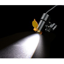 Tandheelkundige medische 5W LED hoofdlamp + filter & riemclip voor verrekijker loepen zwart