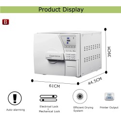 Tandheelkundige mini autoclaaf sterilisator vacuüm stoom 8-23L met printer