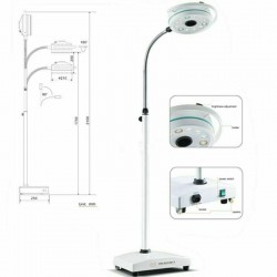 KWS® KD-2012D-3 Mobiele staand tandheelkundige chirurgische lamp LED Schaduwloze Operatielamp Vloerstandaard