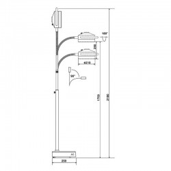 KWS® KD-2012D-3 Mobiele staand tandheelkundige chirurgische lamp LED Schaduwloze Operatielamp Vloerstandaard