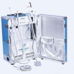 Greeloy® draagbare tandheelkundige Eenheid met luchtCompressor GU-P206 (met uithardingslicht en ultrasone scaler)