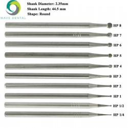 5 Pakken Tandcarbide Burs Ronde voor Rechte Handpiece HP1/4 1 2 3 5 6 8 10