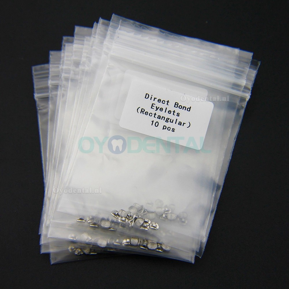 100 pcs Dental Orthodontisch Direct Bond Eyelets Rechthoekig