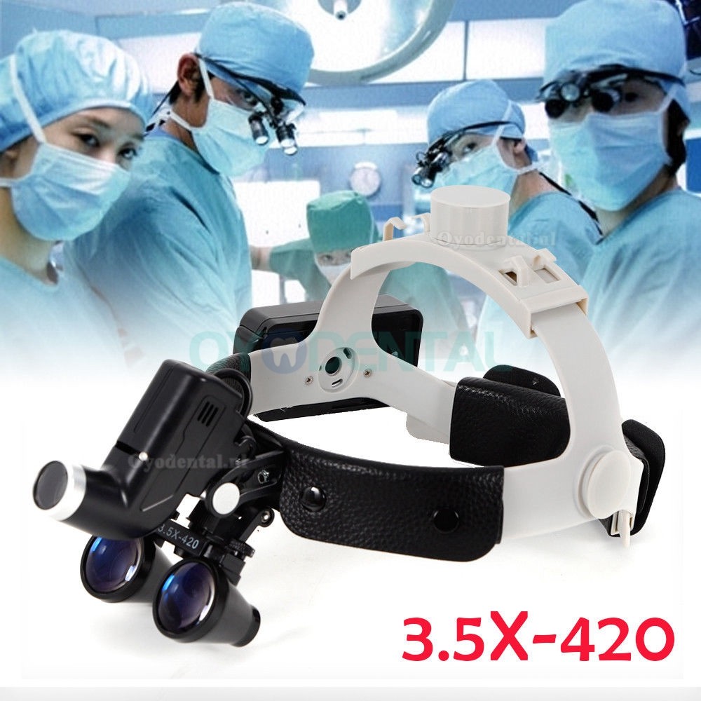 3.5X 5W Tandheelkundige Geleide Chirurgische Hoofdband Loep Met Licht Voor Otolaryngologie 3.5X 5W Tandheelkundige Geleide Chirurgische Hoofdband Loep Met Licht Voor Otolaryngologie