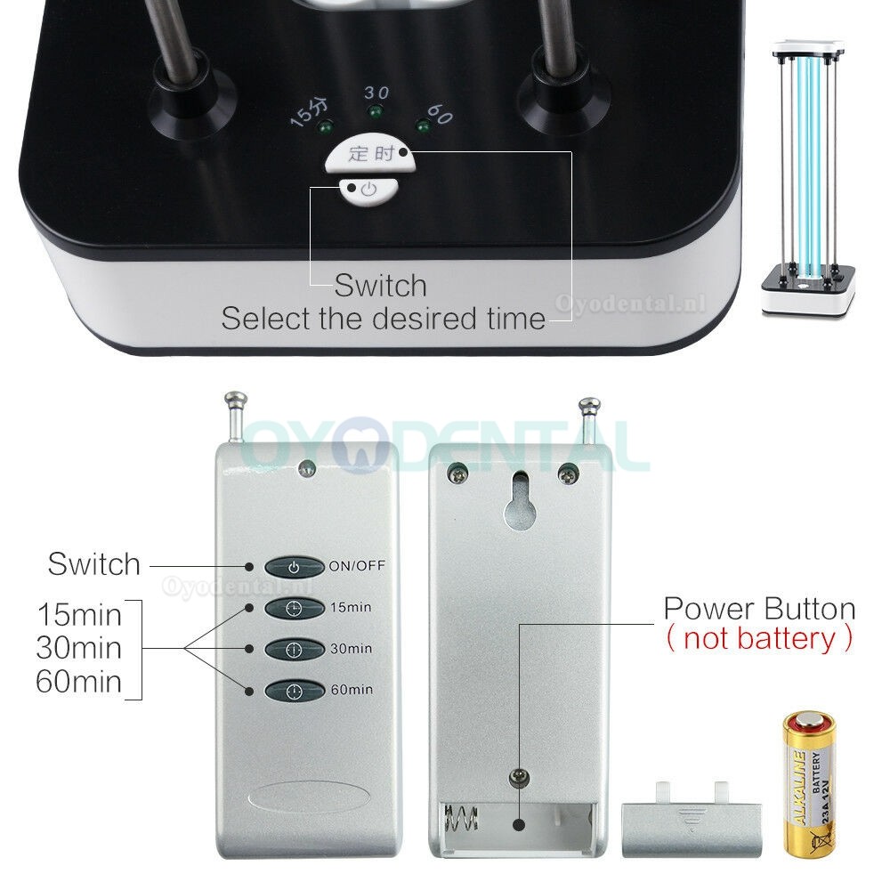 36W UV Sterilisator Timer Afstandsbediening Ultraviolet Licht Ozon UVC Ozon Desinfectielampen