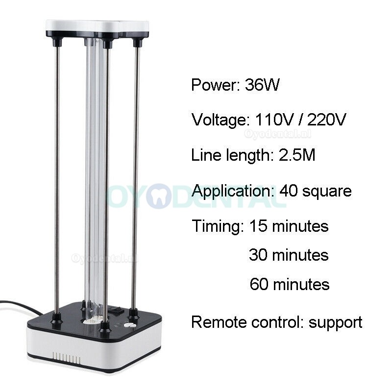 36W UV Sterilisator Timer Afstandsbediening Ultraviolet Licht Ozon UVC Ozon Desinfectielampen