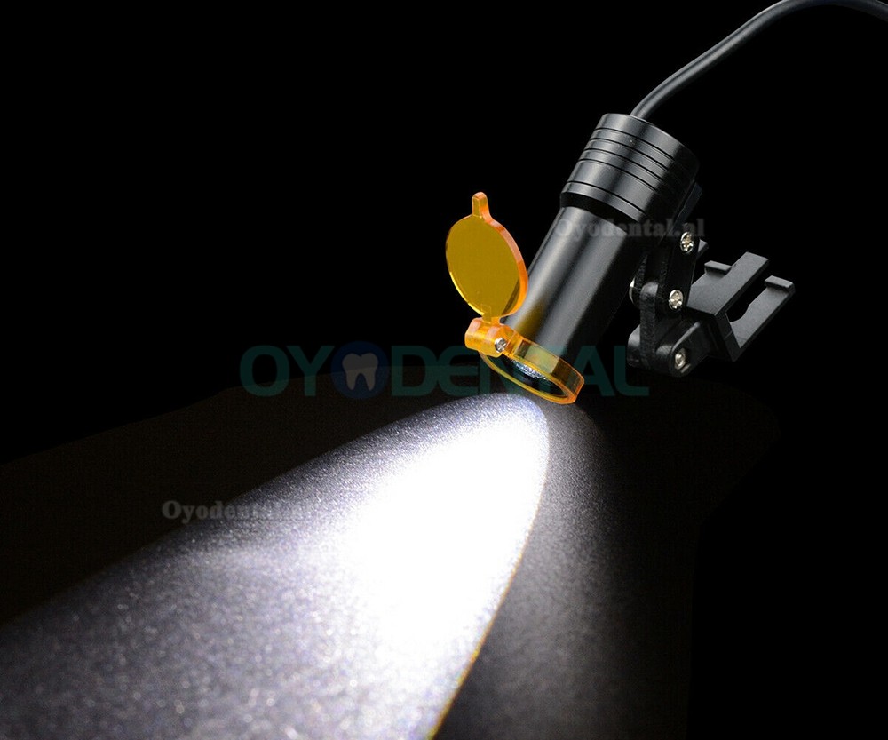 Tandheelkundige medische 5W LED hoofdlamp + filter & riemclip voor verrekijker loepen zwart Tandheelkundige medische 5W LED hoofdlamp + filter & riemclip voor verrekijker loepen zwart