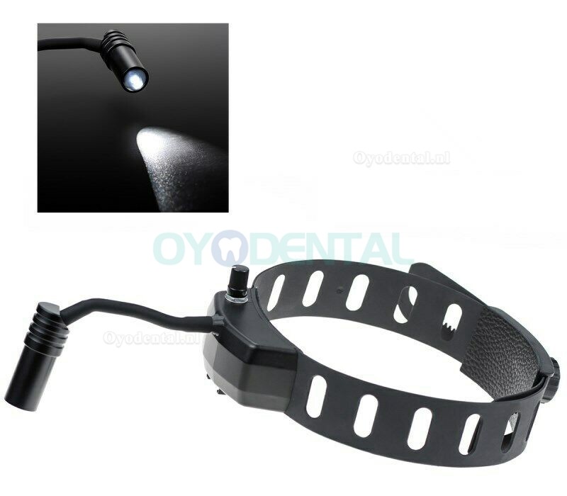 Tandheelkundig Wireless 5W LED-koplamp ENT Medisch Headband Hoofdlampen Lamp Zwart