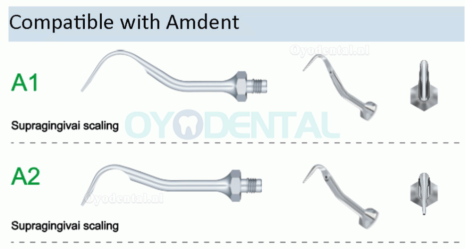 10Pcs Refine Ultrasone scaler tip A1 A2 AE1 AE2 compatibel met Amdent LM scaler handstuk