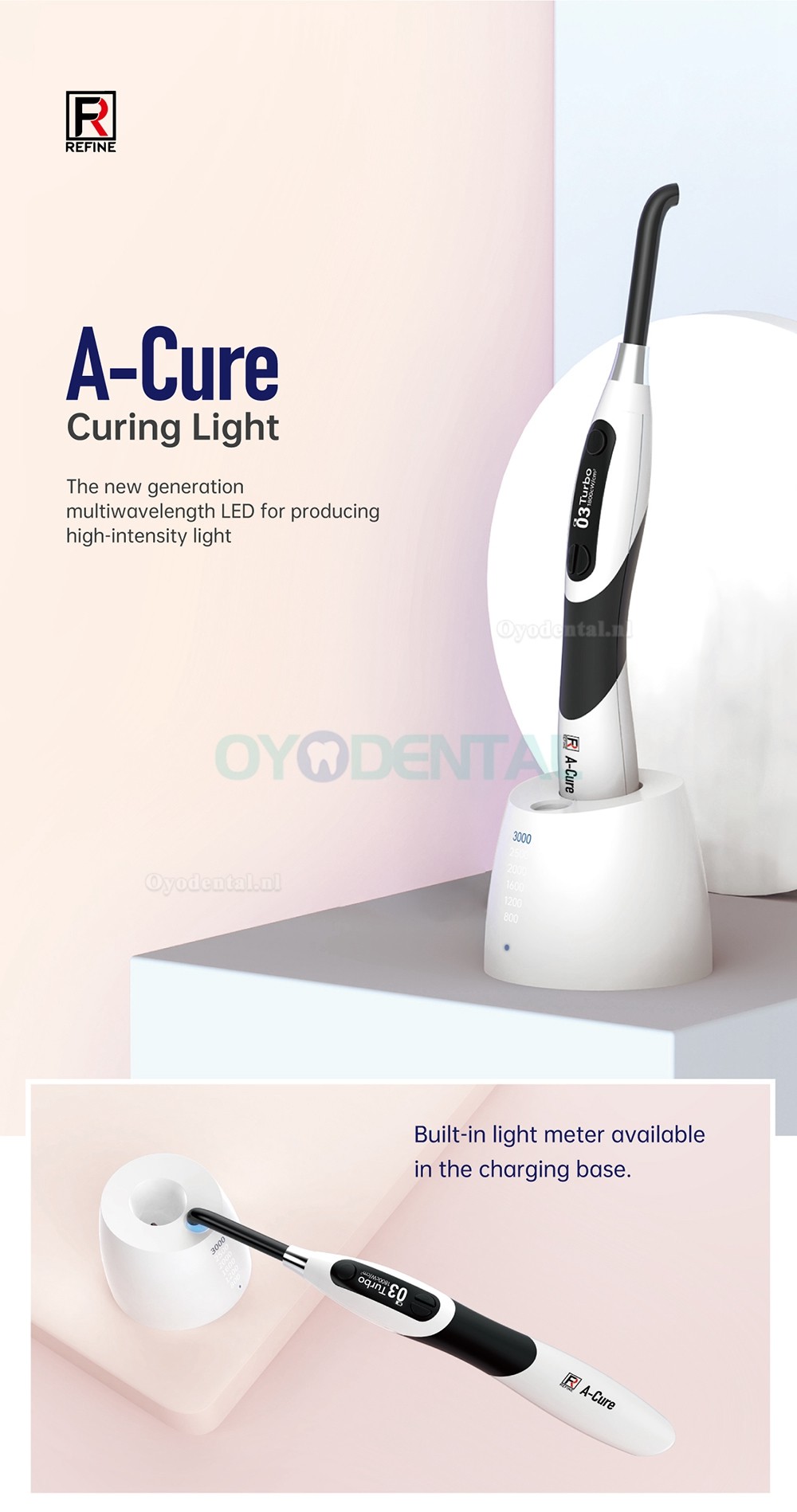 Refine A-Cure LED Draadloze Uithardingslamp met Lichtmeter