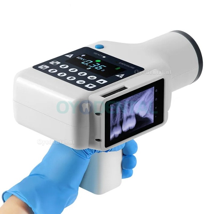 Draagbare digitale tandheelkundige röntgenunit met ingebouwd scherm en intraorale sensor