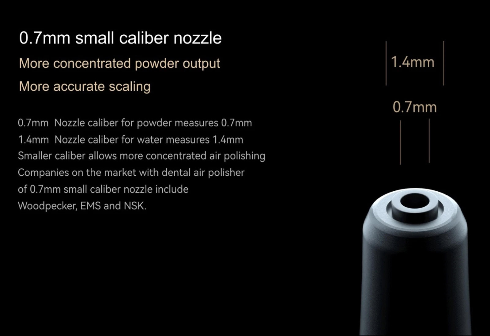 Woodpecker AP‑H Plus Dental Airflow‑polijststuk Prophy‑handstuk Supragingivaal en Subgingivaal