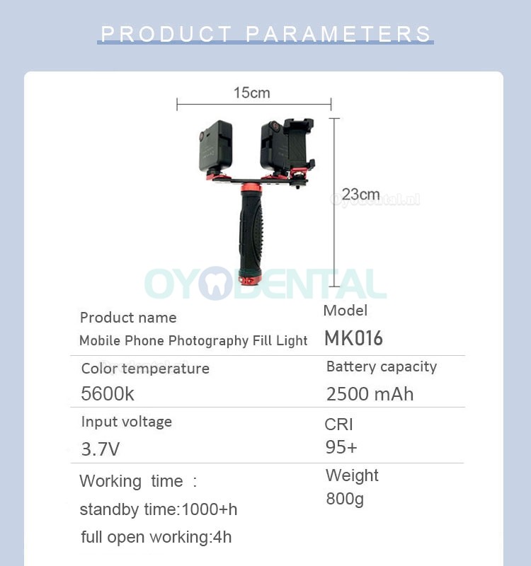 Tandheelkundige aanpassing Orale fotografie Flitslicht Mobiele telefoon Tandheelkundige fotografie Invullicht