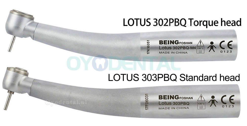 Being Lotus 302 / 303PBQ Glasvezel Tandheelkundige Turbine Handstuk KAVO Compatibel (zonder Snelkoppeling)