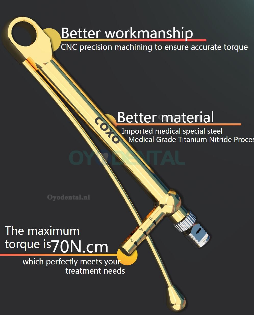 YUSENDENT COXO C-TW2 Universele momentsleutelset voor implantaten met 14 schroevendraaiers