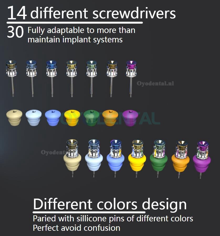 YUSENDENT COXO C-TW2 Universele momentsleutelset voor implantaten met 14 schroevendraaiers