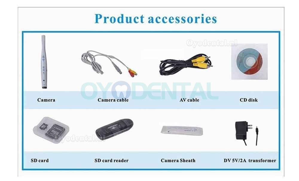 MLG Tandheelkundig Intraoral Camera 6 LED Light Video & USB met 1DB SD-kaart + Mini LCD-scherm