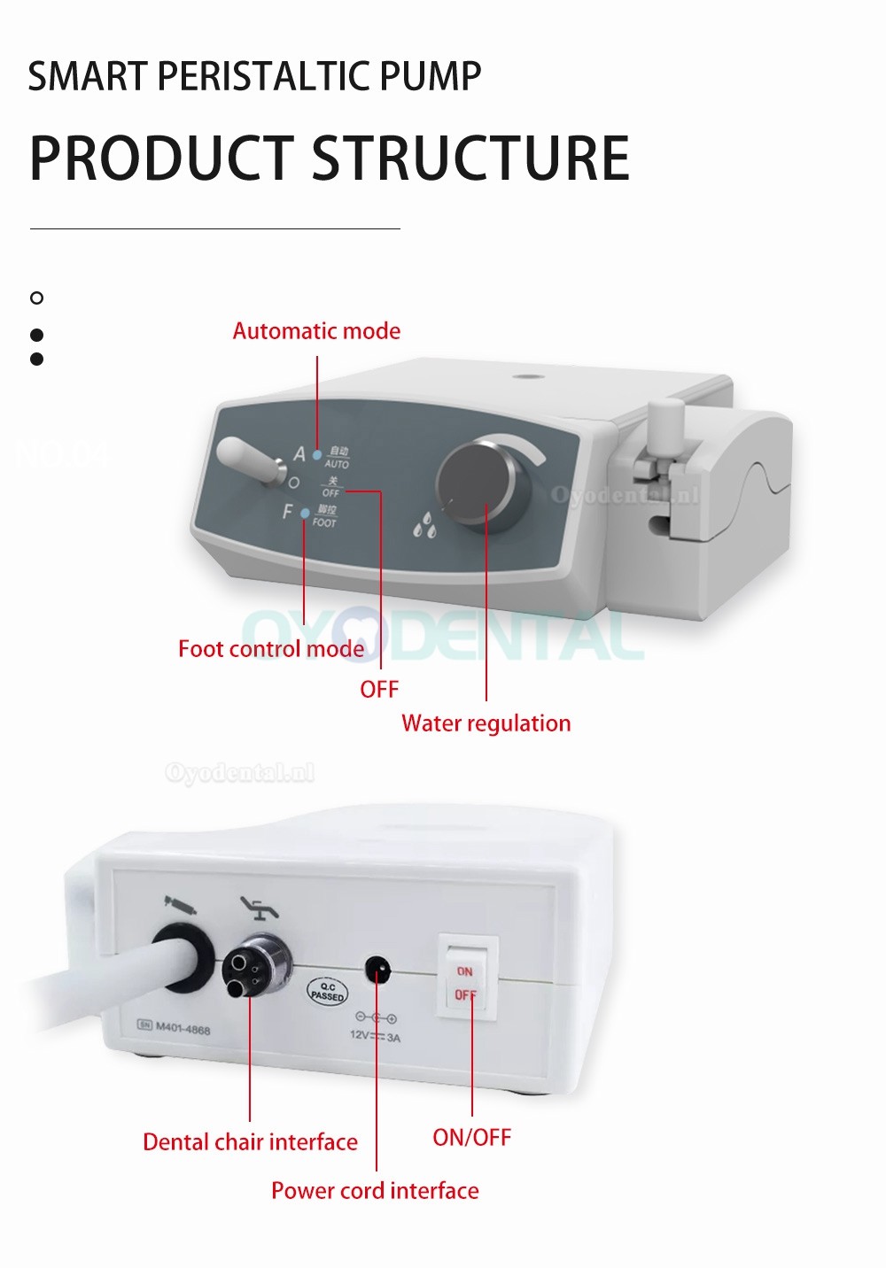 COXO CX265-76 Slimme peristaltische pomp voor tandheelkundige elektrische motor automatische watervoorziening