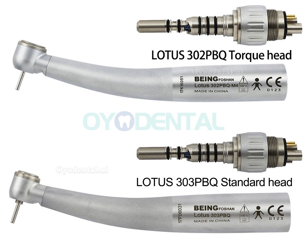 BEING Lotus 302/303PBQ Glasvezel LED-turbinehandstuk KAVO-compatibel (zonder snelkoppeling)