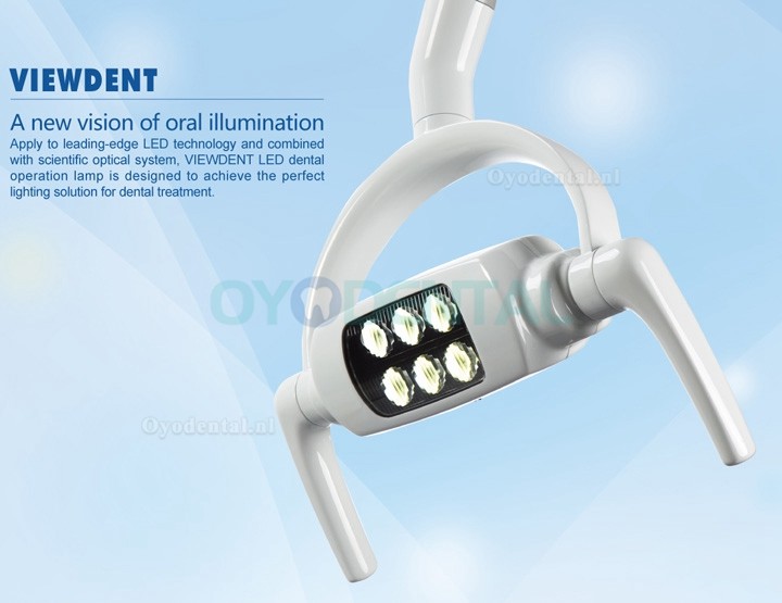 Plafondgemonteerde tandartslamp Orale LED-operatielamp Examenschaduwloze 6 LED-lens met arm