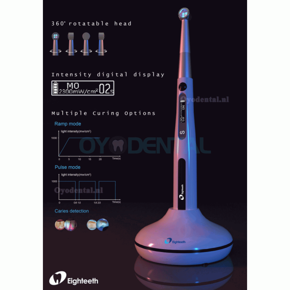 Eighteeth Curingpen Dental Wireless LED-uithardingslamp met cariësdetector