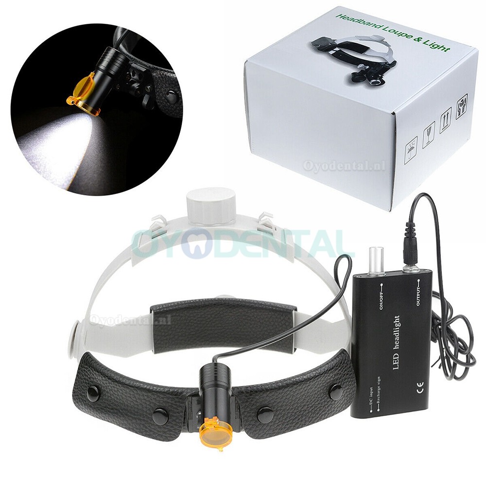 Tandheelkundige medische 5W LED hoofdlamp met filter hoofdband hoofdlamp ENT orale gynaecologie