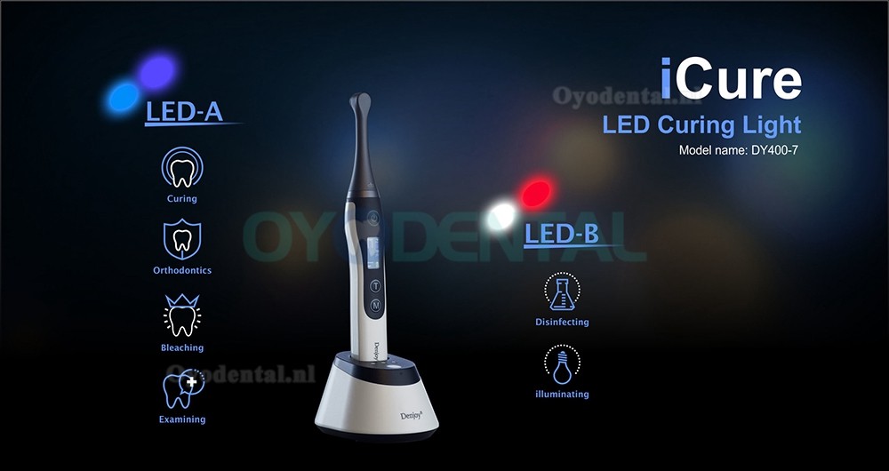 Denjoy iCure DY400-7 Tandheelkundige LED 1S-uithardingslamp met orthodontische bleekdesinfectiefunctie