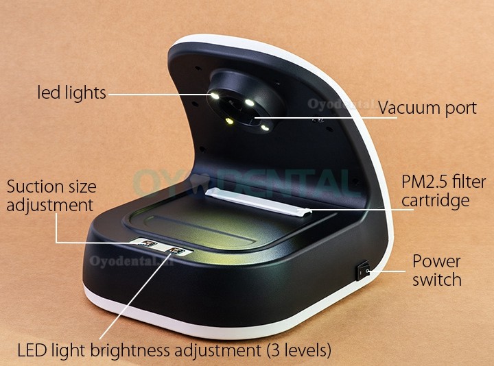 60W Desktop Draagbare Tandtechnisch laboratorium Stofafscheider Draadloze Stofzuiger met LED-verlichting