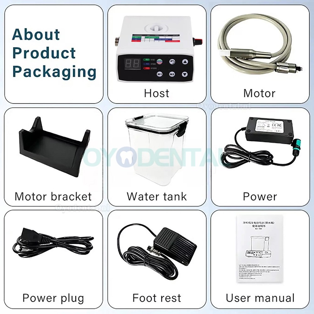 Borstelloze elektrische tandheelkundige motor compatibel met 1:5 / 1:1 / 16:1 hoekstuk met waterfles