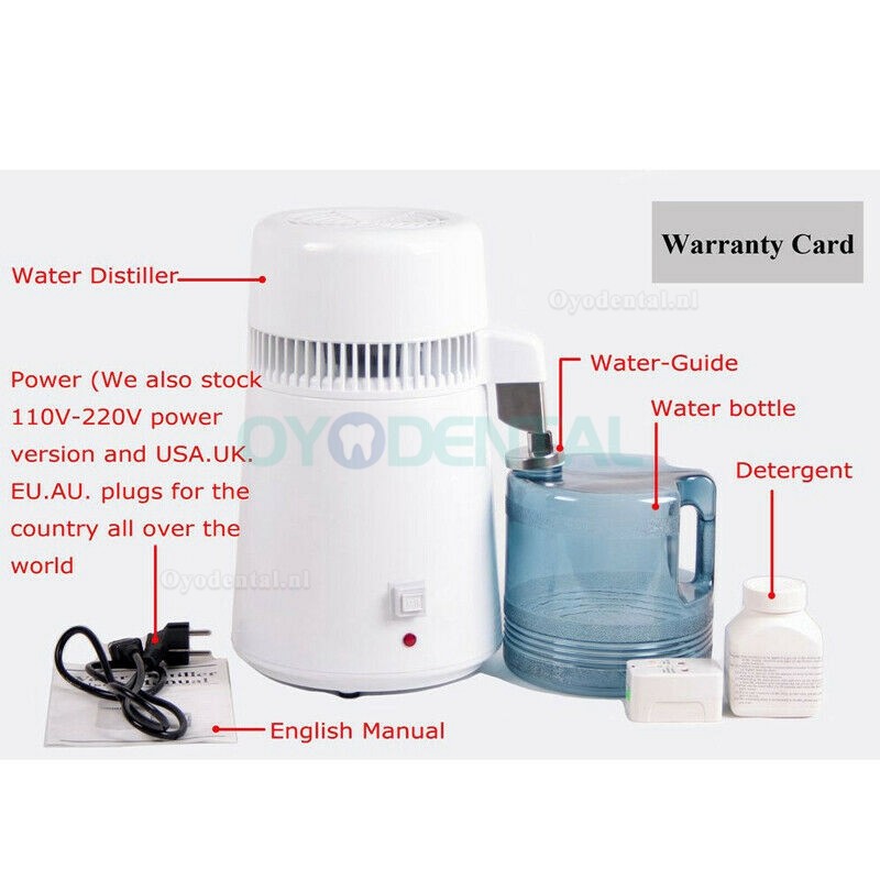 4L Elektrisch Zuiver Water Distilleerderij Aanrechtblad Tandheelkundige Water Gedistilleerd Machine