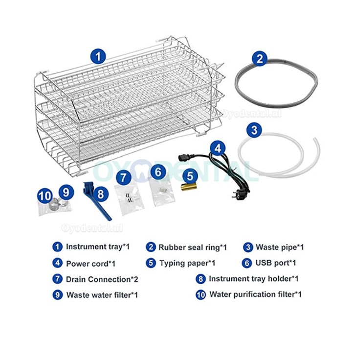 Fomos Foster Plus 17L/22L Tandheelkundige autoclaaf stoomsterilisator klasse B met printer