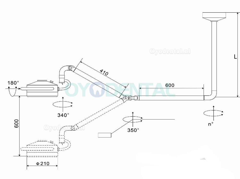 KWS KD-2012D-3C 36W LED Chirurgische Verlichting Schaduwloze Lamp Plafondmontage