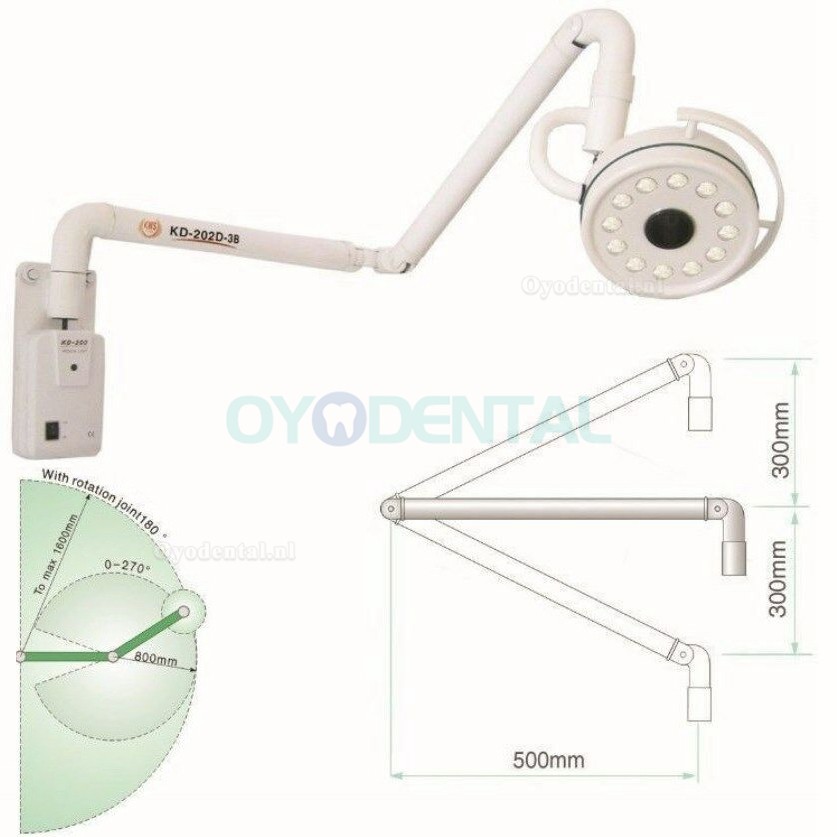 KWS® 36W Wandmontage Mondelinge Led Chirurgisch Verlichting KD-202D-3B