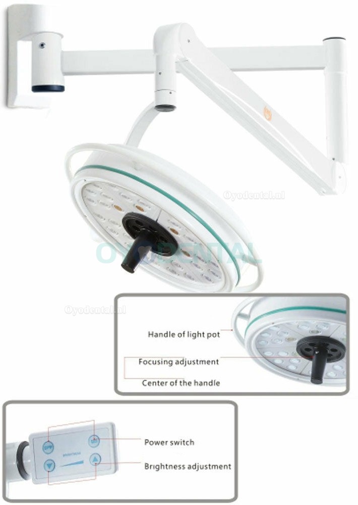 KWS KD-2036D-1 108W Muur Opknoping Schaduwloze Lamp Chirurgisch Medisch Onderzoek Licht