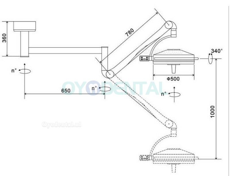 KWS KD-2036D-2 108W Plafond LED Schaduwloze Lamp Chirurgisch Medisch Onderzoek Licht