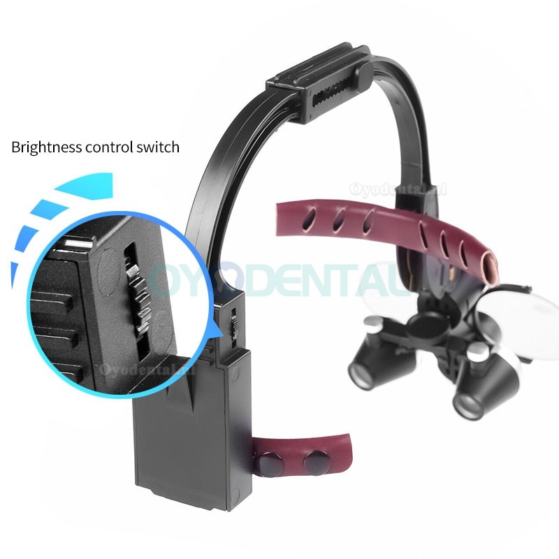 2,5X/3,5X hoofdband tandheelkundige verrekijkerloepen met 5W LED-koplamp 2,5X/3,5X hoofdband tandheelkundige verrekijkerloepen met 5W LED-koplamp