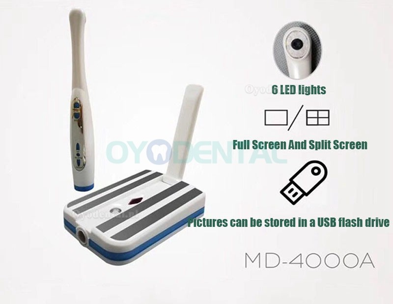 Intraorale Camera 1/4" CMOS 1080P MD4000 VGA & HDMI 8 stuks blauwe LED +4 stuks witte LED