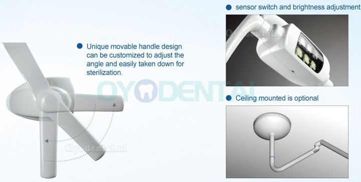 Tandheelkundige Oraal Licht Lamp Werklamp 6 Led Lens Plafondmodel Met Arm