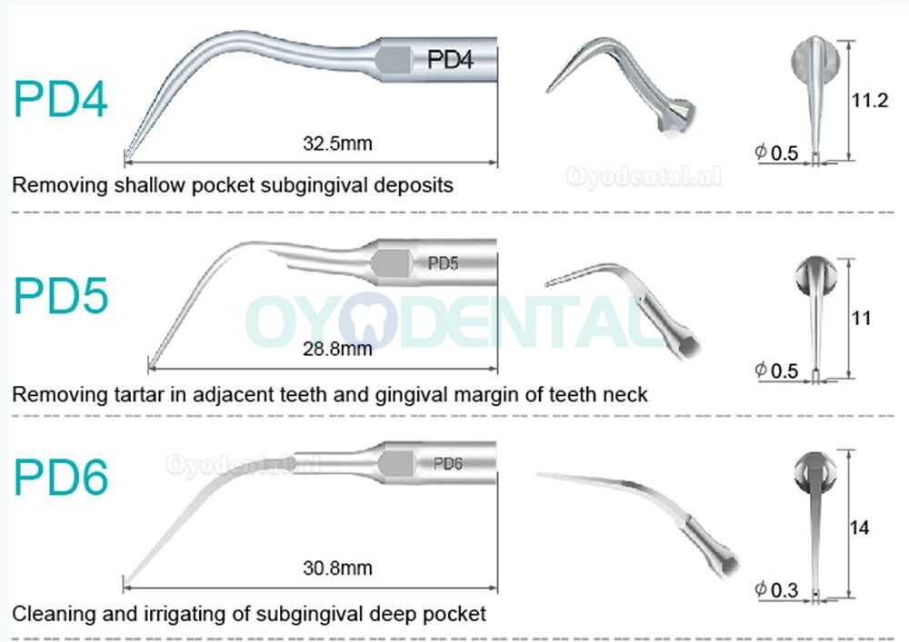 Refine Ultrasone scaler tips P10 P11 P12 P14L P18 P20 P20L P20R P21 22 LR compatibel met Woodpecker EMS