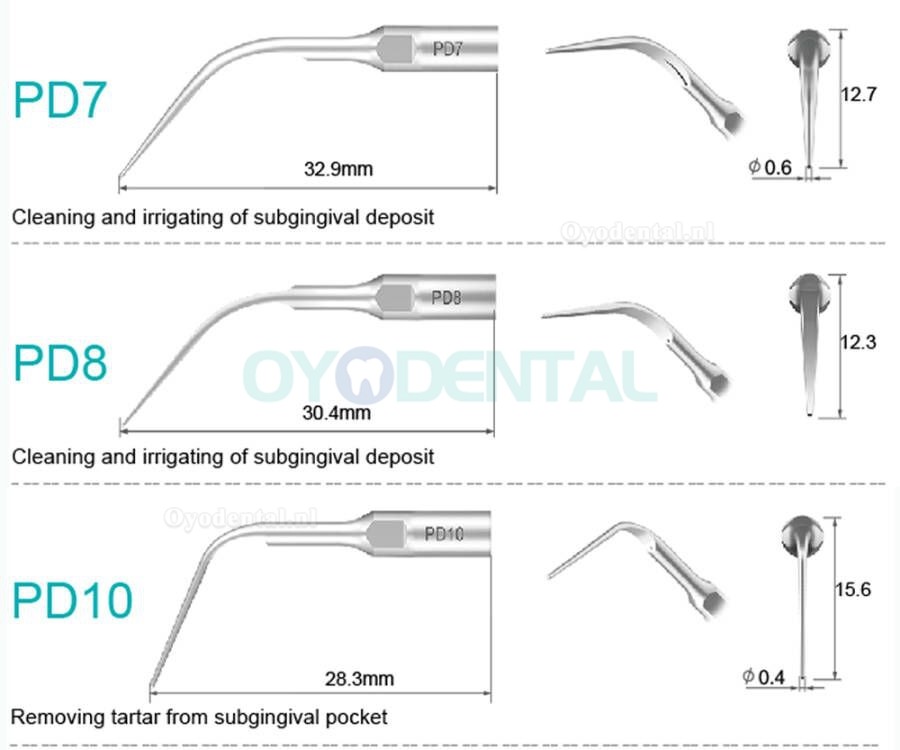 Refine Ultrasone scaler tips P10 P11 P12 P14L P18 P20 P20L P20R P21 22 LR compatibel met Woodpecker EMS