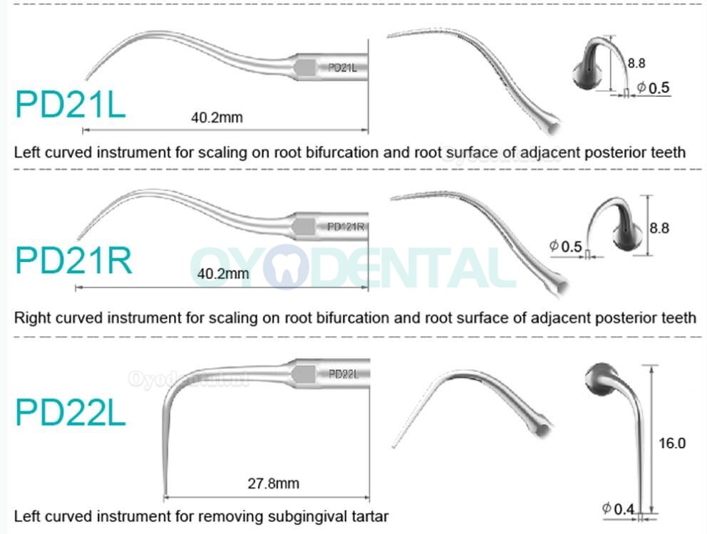 Refine Ultrasone scaler tips P10 P11 P12 P14L P18 P20 P20L P20R P21 22 LR compatibel met Woodpecker EMS