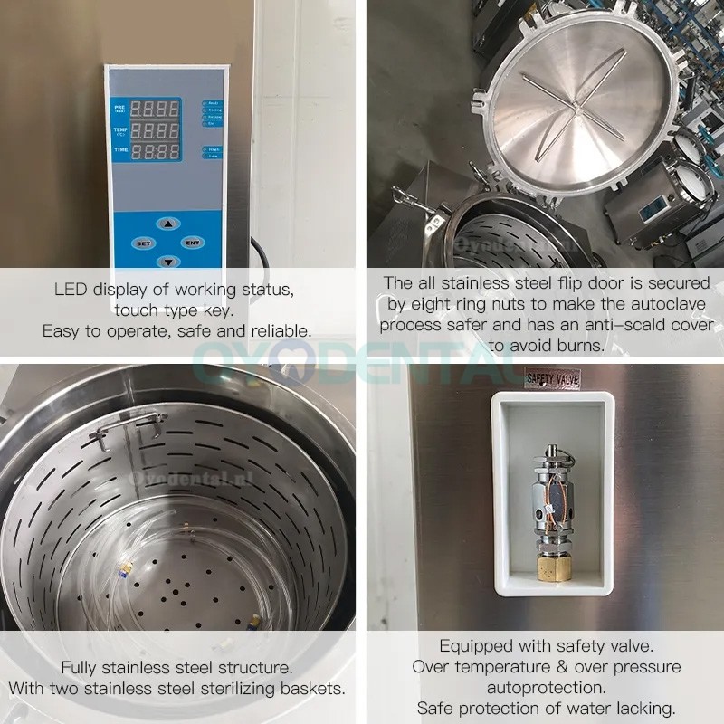 35L-150L Automatische grote verticale hogedrukstoomautoclaafsterilisator 105℃-134℃