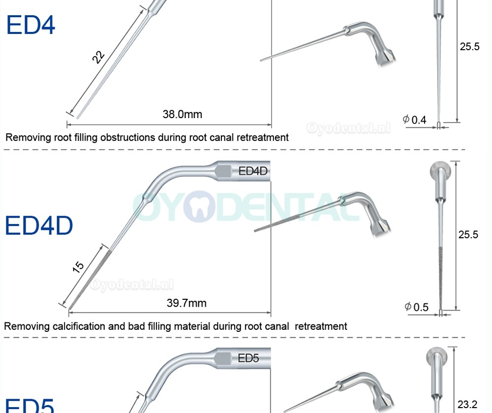 Refine Ultrasone scaler tips ED1 ED2 ED3 ED4 ED5 ED6 ED7 ED8 ED9 ED10 ED11 ED14 ED15 compatibel met SATELEC NSK DTE