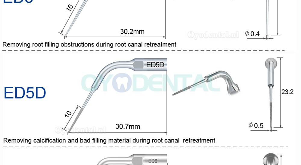 Refine Ultrasone scaler tips ED1 ED2 ED3 ED4 ED5 ED6 ED7 ED8 ED9 ED10 ED11 ED14 ED15 compatibel met SATELEC NSK DTE