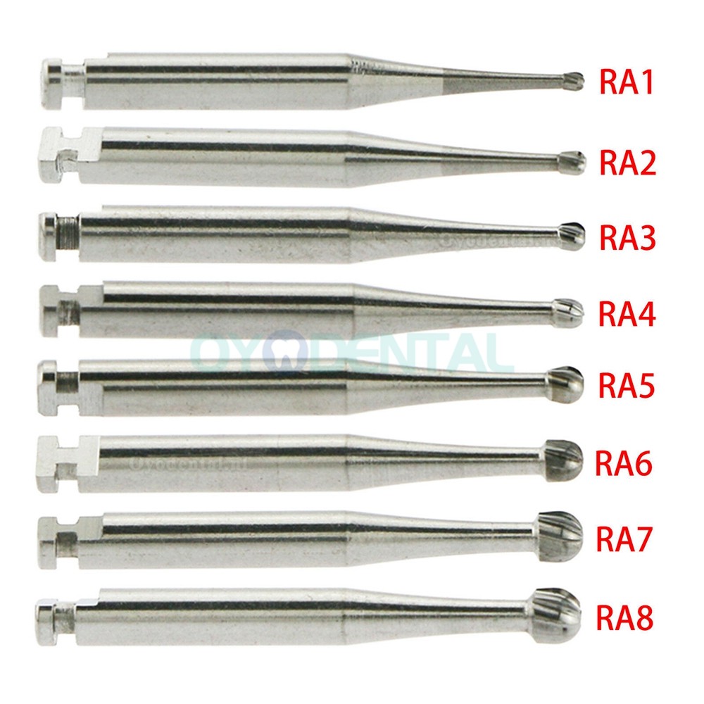 10 Packs Tandheelkundige Tungsten Carbide Klinkboor Ronde Boor Lage Snelheid RA 1 2 3 4 5 6 7 8